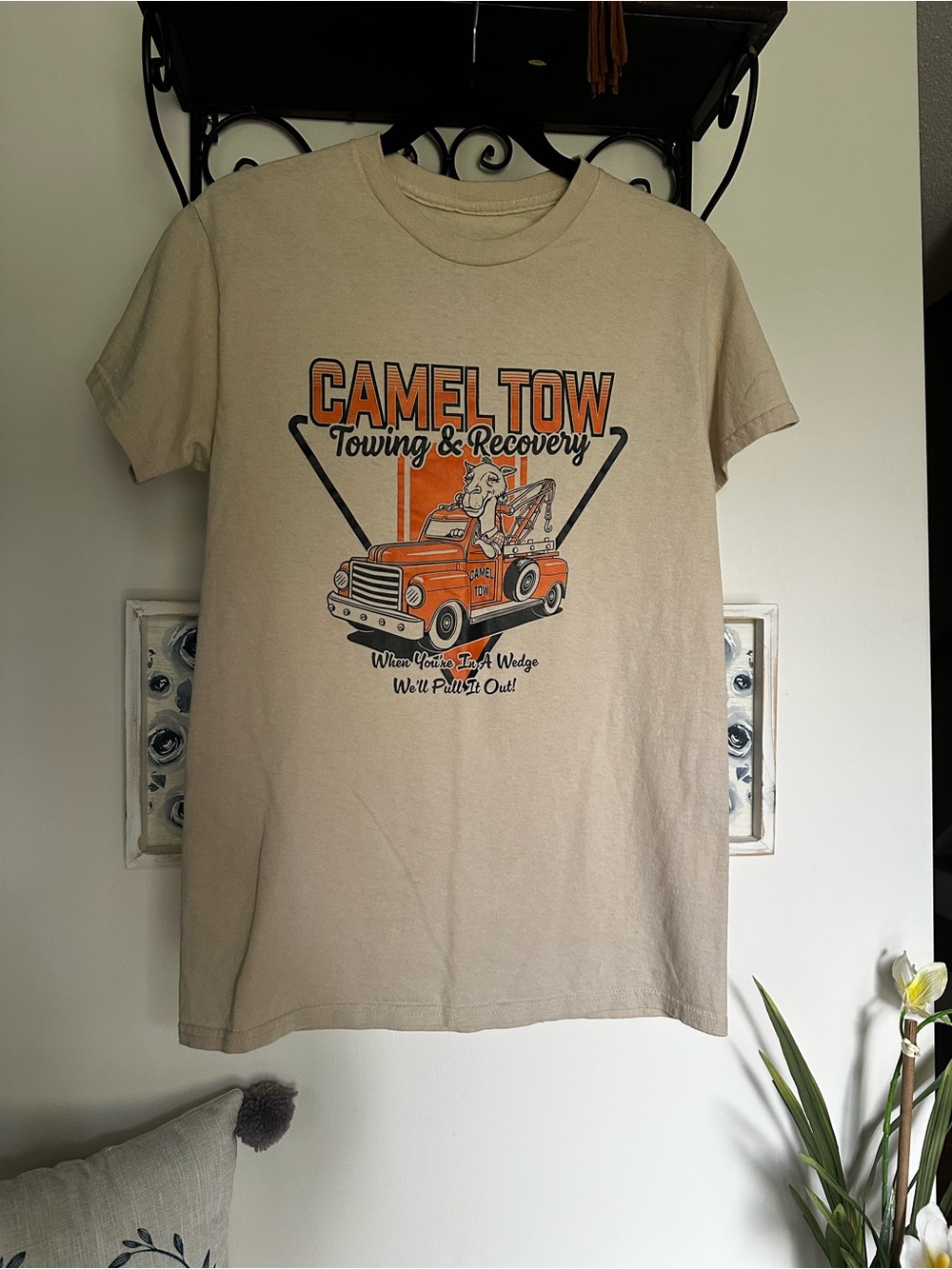Camel Tow Towing & Recovery Graphic Tee - Beige, Orange, Black